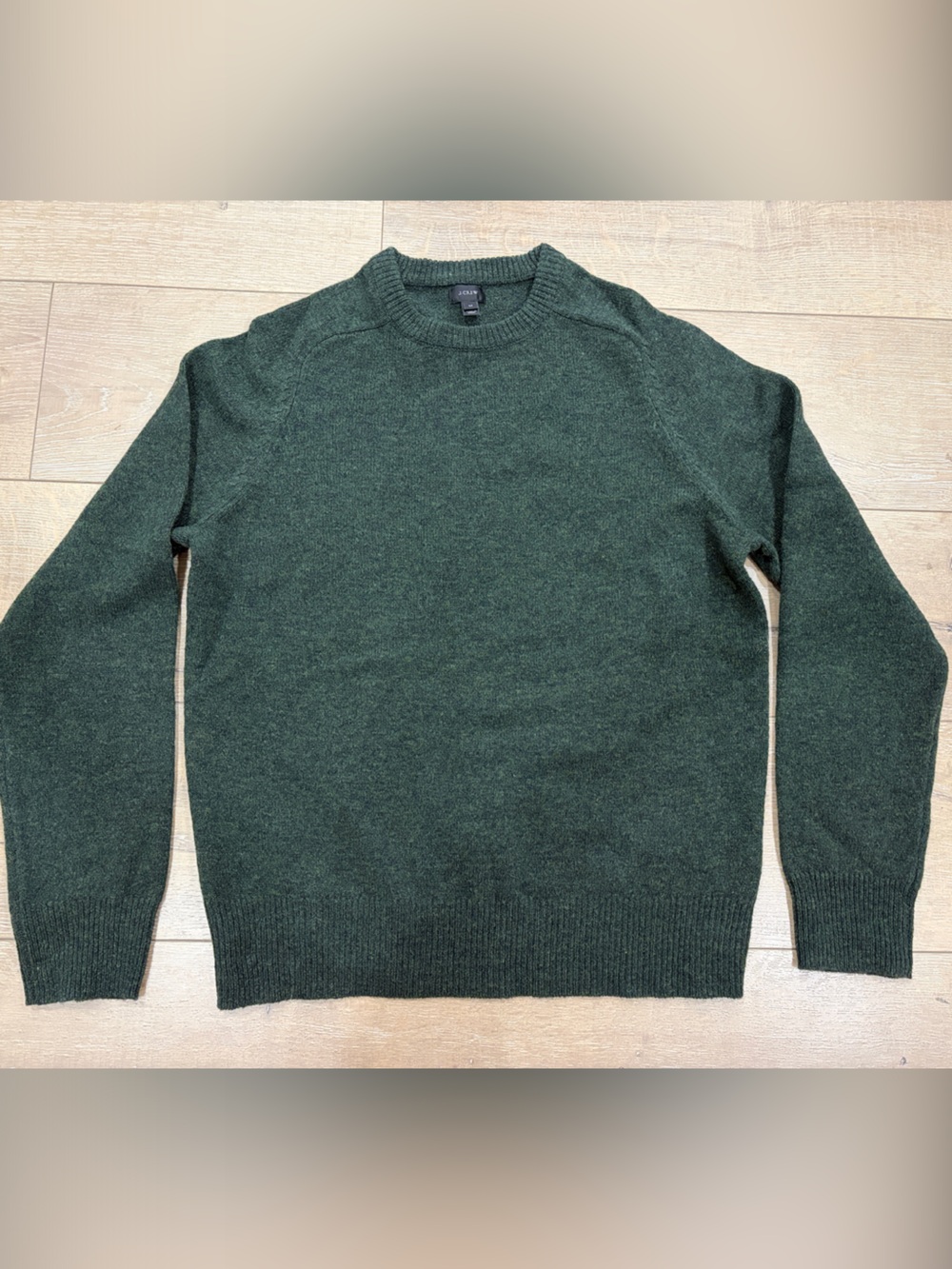 J.Crew Men’s 100% Premium Lambswool Crewneck Sweater – Forest Green
